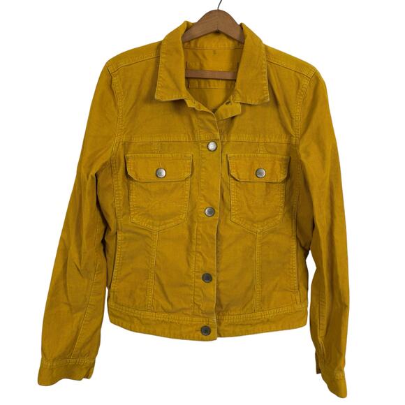 Gap Women 1969 Corduroy Trucker Jacket Size Large Mustard Retro Y2K Classic Fall - Picture 1 of 8
